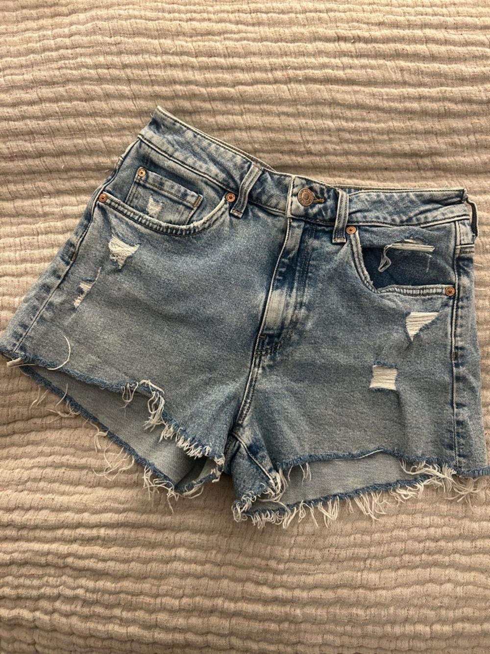 Mavi Rosie Distressed high rise Light Blue Denim Women's Shorts